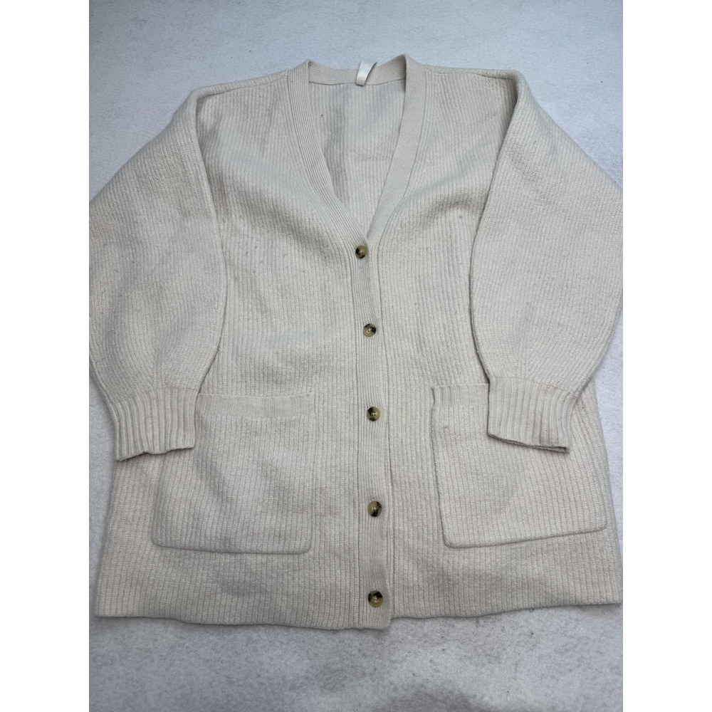 The Group Babaton Cardigan Sweater Womens XL‎ White Merino Wool Button Front